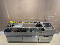 Comptoir de bar portable personnalisable en acier inoxydable avec plateau standard en mica noir – Station de bar à cocktails pour hôtels/restaurants