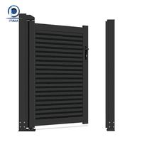 Portail latéral battant moderne en acier inoxydable et aluminium, grand treillis perforé, design perforé, pour entrée piétonne, idéal pour villa et jardin