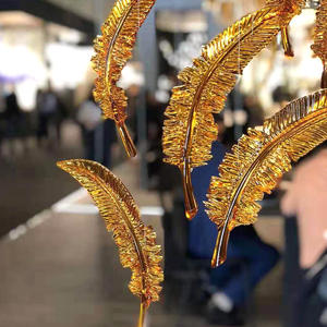 Iluminación de techo de gota LED teñido <span class=keywords><strong>Deco</strong></span> colgante grandes candelabros de arte lámpara de mimbre accesorios de iluminación colgantes de cristal modernos - Product Image 6