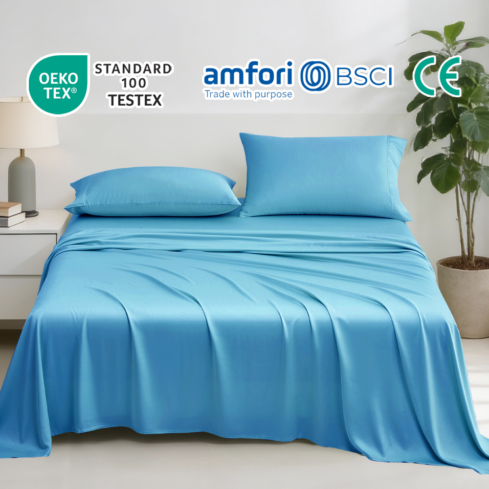 4-Piece 100% Bamboo Fiber King/Queen Sizes Oeko-Tex Certified Eco-Friendly Modern 300TC All-Season Sheet Set For Hotel Use