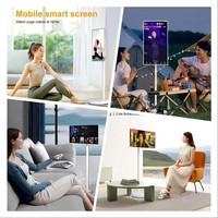 Mini TV LED Inteligente Android 13 de 21.5 Pulgadas, 4+64GB, Blanco, Portátil con Ruedas, Carga, Batería Integrada, Wi-Fi Interactivo, 1080p, Pantalla Ancha