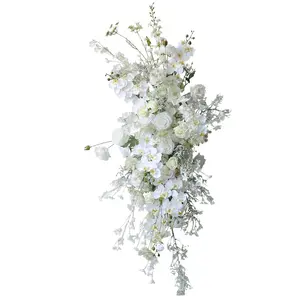 人造白色满天星花丝绸婚礼花拱形花绿色布置甜心/头桌装饰