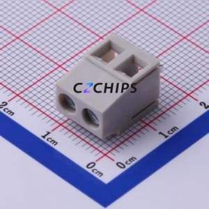 DB128L-5.08-2P-GY-S Screw Terminal Block Through hole Component (THT),P=5.08mm Connector 1x2P 5.08mm Gray Through Hole - Product Image 1