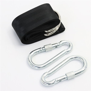 Sangle de hamac 150 cm en polyester noir, sangle de balançoire durable pour usage extérieur - Product Image 2