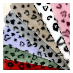 Soft toy leopard print plush fabric printed wholesale from code faux rabbit hair