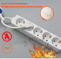 Multiprise portable avec prise EU, dotée de 5 prises en cuivre, protection pour enfants, CE, pour une utilisation en intérieur et en voyage