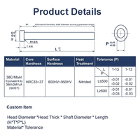 Pasador Expulsor Estándar MISUMI 38CrMoAl con Superficie Nitrurada, Dureza 800HV-950HV, 6.1-7.9mm, Pasador de Molde para Moldeo por Inyección de Plástico