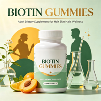 Gummies à la biotine complexe avec vitamine C et zinc, complément alimentaire multi-nutriments pour cheveux, peau et ongles des adultes