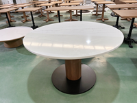 Comptoir d'exposition rond pour café, table d'exposition commerciale, présentoir d'échantillons pour salon de thé, personnalisation complète du mobilier de magasin