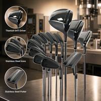 Ensemble de clubs de golf personnalisés avec logo OEM, driver en titane, fers en acier inoxydable, putter, kit complet de 11 pièces pour la location sur le driving range