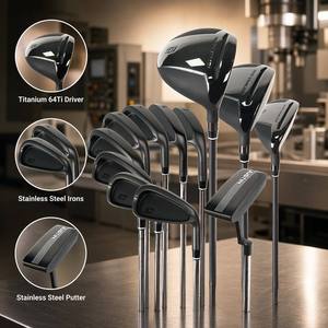 Ensemble de clubs de <span class=keywords><strong>golf</strong></span> personnalisés avec logo OEM, driver en titane, fers en acier inoxydable, putter, kit complet de 11 pièces pour la <span class=keywords><strong>location</strong></span> sur le driving range - Product Image 2
