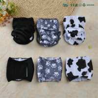 Couche pour chien réutilisable et lavable imprimée, avec fermeture Velcro réglable, sous-vêtement anti-fuite pour chiots de tous les genres