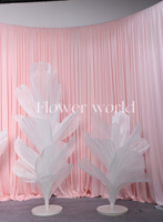 Décoration de table pour fête, maison, bureau, hôtel, nouveau produit, fleurs artificielles en gaze blanche, centres de table pour mariage