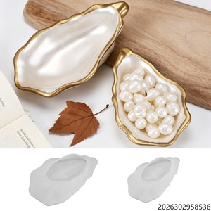 Stampo in silicone a forma di conchiglia di ostrica per resina, gesso, cemento, fai da te, portacandele, vassoio, stampo per artigianato - Product Image 3