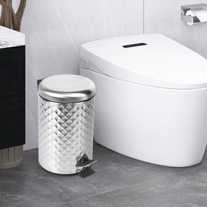 Tùy Chỉnh Kích Thước Rác Bộ Sưu Tập Vòng Chrome Phòng Tắm Thùng Rác Có Thể Thép Không Gỉ Nhà Vệ Sinh Bàn Chải Và Bin Đạp Thùng Rác Nhà Bếp - Product Image 4