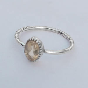 Anillo de piedras preciosas citrino de Plata de Ley 925 Natural hecho a medida joyería de boda de plata fina al por mayor para niñas - Product Image 1