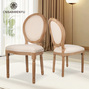 Chaise de salle à manger Louis à dossier rond en bois massif, idéale pour la location en gros, les événements, les hôtels et les banquets de mariage - Vente chaude - Product Image 2