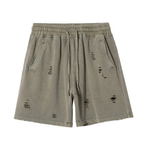 Shorts d'été pour hommes style streetwear, délavés et déchirés, coupe ample, style vintage, vêtements de marque streetwear - Product Image 3