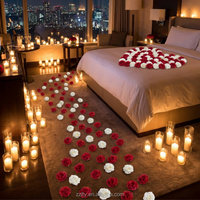 Kepala Mawar Apung Premium untuk Dekorasi Kolam Spa Hotel Mewah, Pengaturan Ruangan Lamaran Romantis, Bunga Buatan