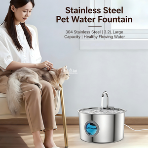 <span class=keywords><strong>Meilleure</strong></span> <span class=keywords><strong>fontaine</strong></span> à <span class=keywords><strong>eau</strong></span> automatique moderne et durable pour animaux de compagnie, écologique, 3,2 L, en acier inoxydable, distributeur d'<span class=keywords><strong>eau</strong></span> silencieux pour <span class=keywords><strong>chat</strong></span> avec USB - Product Image 6