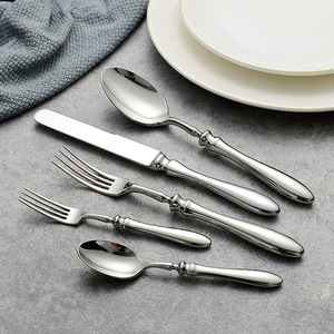 Duitse Retro 304 Roestvrijstalen Mes Vork Lepel Set Eenvoudige Westerse Stijl Spiegel Polish Herbruikbaar Voor Steak Dessert Vorken - Product Image 4