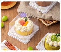 Boîte d'emballage en plastique transparente de 4 pouces, boîte à dessert transparente pour la pâtisserie, petite boîte à gâteau roulé, boîte à lasagnes, boîte à mousse