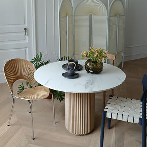Новый дизайн, мебель в скандинавском стиле, столовая, бетонный круглый центральный стол, акцент, тафель, обеденный стол, деревянный обеденный стол, набор - Product Image 2