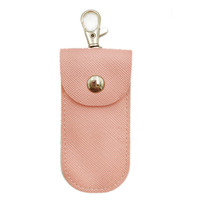Funda de cuero de lujo para unidad flash USB con llavero, funda protectora para tarjetas de memoria, bolsa de almacenamiento con hebilla y llavero