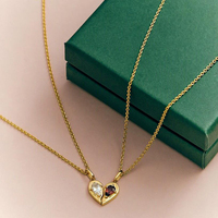 Collier Cœur Assorti en Argent Sterling 925 Gemnel, Plaqué Or 18K, Zircon Taillé Poire, Ensemble de Bijoux, Vente en Gros OEM