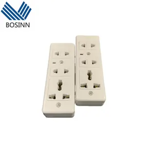 Thailand Putih 7-Hole Plug Nirkabel Portabel Eropa Tiga Pin Papan Kawat Soket 4 Mata Papan Patch EU Panel Patch