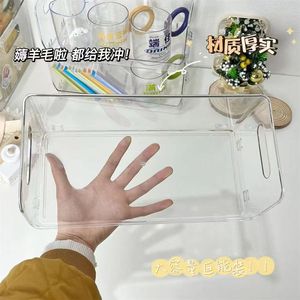 Clear Desktop Organizer T Shape Storage <b>Box</b> With Open Design For <b>Makeup</b> And Skincare Items Student Dormitory Use - Product Image 5
