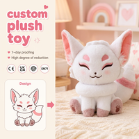Peluche Renard Blanc Personnalisée en Coton PP Ultra Doux, Poupée Animale Rembourrée, Fabrication 2D 3D Haute Fidélité