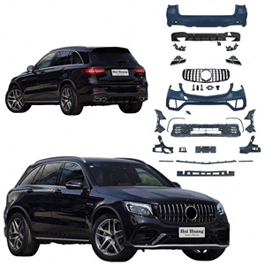 Pare-chocs de voiture pour <span class=keywords><strong>Mercedes</strong></span> Benz <span class=keywords><strong>Classe</strong></span> <span class=keywords><strong>GLC</strong></span> X253 2016-<span class=keywords><strong>2019</strong></span> Ancien vers Nouveau <span class=keywords><strong>2019</strong></span> GLC63 Comprend l'ensemble du pare-chocs avant Lèvre arrière Échappement - Product Image 1