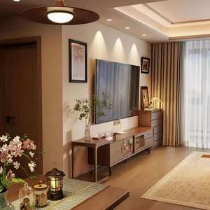 North American Style <b>Walnut</b>-Colored Wooden Dining Table and Storage <b>TV</b> <b>Cabinet</b> Living Room Furniture - Product Image 1