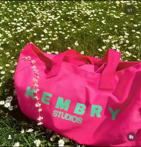 Sac de plage personnalisé rose vif poignée plus large sac fourre-tout en toile personnalisé soie impression texte style de vie sport sac en toile meilleur usage quotidien - Product Image 5