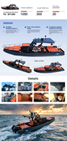 Hedia 2026 Nouveau Sport 1050 Orca Hypalon Tube Aluminium Yacht de Luxe RIB Bateau pour Croisières et Location en Îles