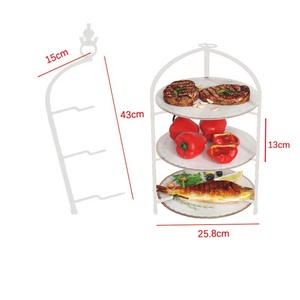 Ferro <span class=keywords><strong>da</strong></span> cucina supporto per <span class=keywords><strong>piatti</strong></span> 3 livelli vassoio preparazione pentola calda espositore per verdure pieghevole 4 livelli <span class=keywords><strong>porta</strong></span> <span class=keywords><strong>piatti</strong></span> - Product Image 4