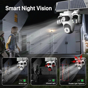 Rscamtom 8K Aov 4G Năng Lượng Mặt Trời Powered Ngoài Trời An Ninh CCTV Máy Ảnh Không Thấm Nước Không Dây PTZ 4 Ống Kính CMOS Hai Cách Âm Thanh Mạng Máy Ảnh - Product Image 6