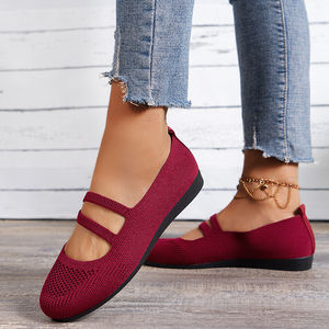 Scarpe basse Casual da <span class=keywords><strong>donna</strong></span> taglie forti comode da lavoro con punta tonda bassa per scarpe da passeggio traspiranti e leggere autunnali - Product Image 4