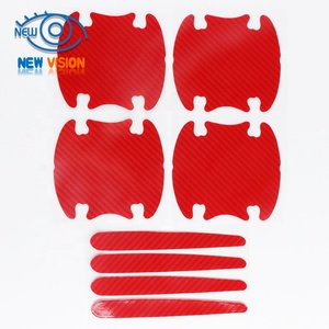 Logotipo personalizado 3D <span class=keywords><strong>5D</strong></span> de fibra de carbono mango de la puerta de coche Protector de la etiqueta engomada - Product Image 5