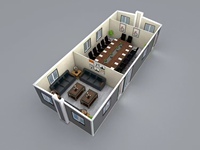 Casa Popular Villa Conteneur Extensible en Acier de Luxe à Énergie Solaire, Haute Configuration, Préfabriquée et Mobile, pour Supermarchés