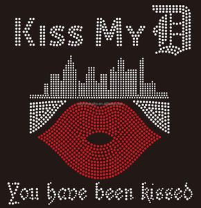 Autocollants en cristal de strass pour lèvres personnalisés Bling Kiss Me I'm Italian pour t-shirts, strass DMC à repasser, lèvres en cristal dispersées - Product Image 6