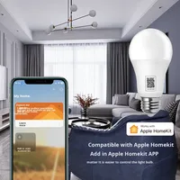 Ampoule intelligente Matter A19, connexion directe, contrôle HomeKit et application, commande vocale et minuterie, lumière LED pour usage domestique