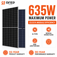 Panneaux solaires bifaciaux demi-cellules de type N 635W à double vitrage pour toitures commerciales, fabriqués en usine, rendement 24,1%, système solaire
