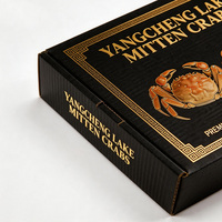 Boîte d'emballage de luxe pour crabes, imprimée en feuille d'or, en carton ondulé robuste et étanche, idéale pour les fruits de mer