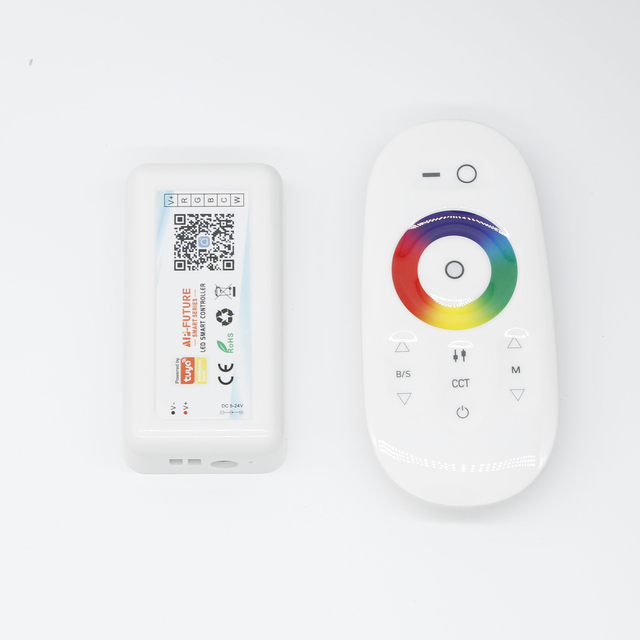 DC 5V-24V Wireless LED RGB Light Controller with WiFi Smart Dimmer RF Remote 20m Range 6A/CH Output for LED Strip Lights