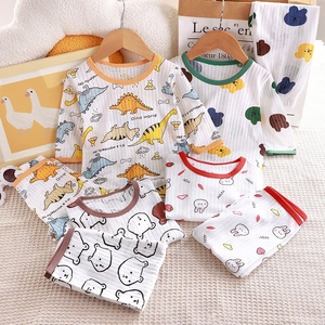 Traje de Verano de Algodón de Manga Corta para Niños, Estilo Casual, Diseño de Dibujos Animados, Económico, Directo de Fábrica - Product Image 1
