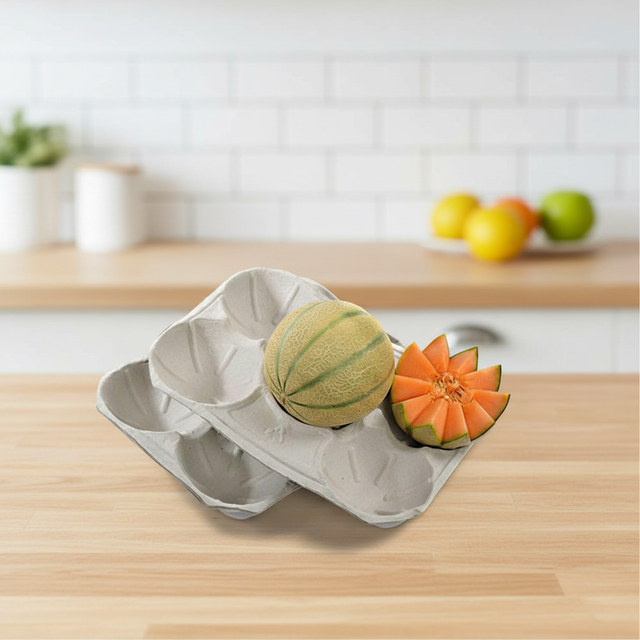 Biodegradable Kraft Paper Moulded Pulp Trays and Punnets for Food Grade Fresh Fruit Transportation with Custom Sizes