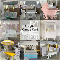 LEDA Chariots de vente en gros Chariot de mariage Chariot à bonbons en acrylique pour fêtes et événements