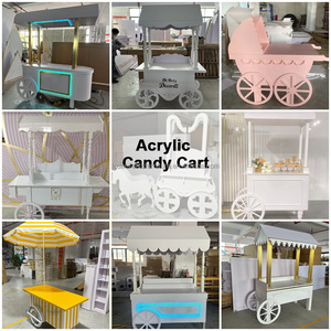 LEDA Wholesale Food Carts Wedding <strong>Trolley</strong> Acrylic <strong>Sweet</strong> Candy Cart for Parties Event Display - Product Image 5